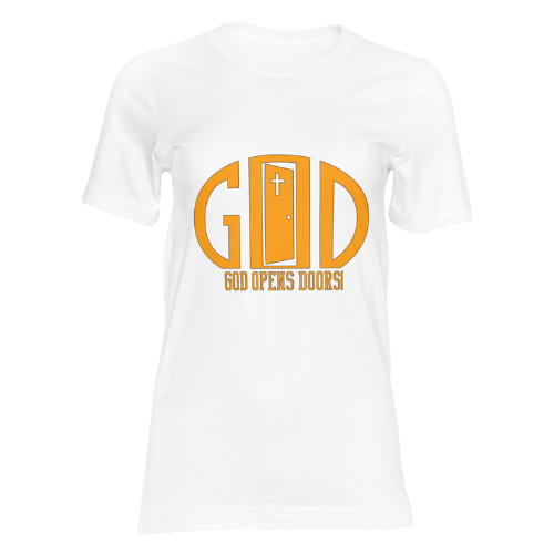 God Opens Doors Christian T-Shirt | White