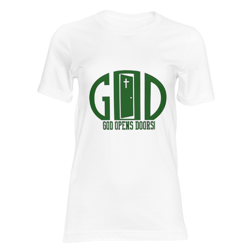 God Opens Doors Christian T-Shirt | White
