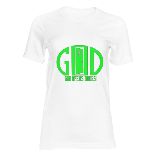 God Opens Doors Christian T-Shirt | White