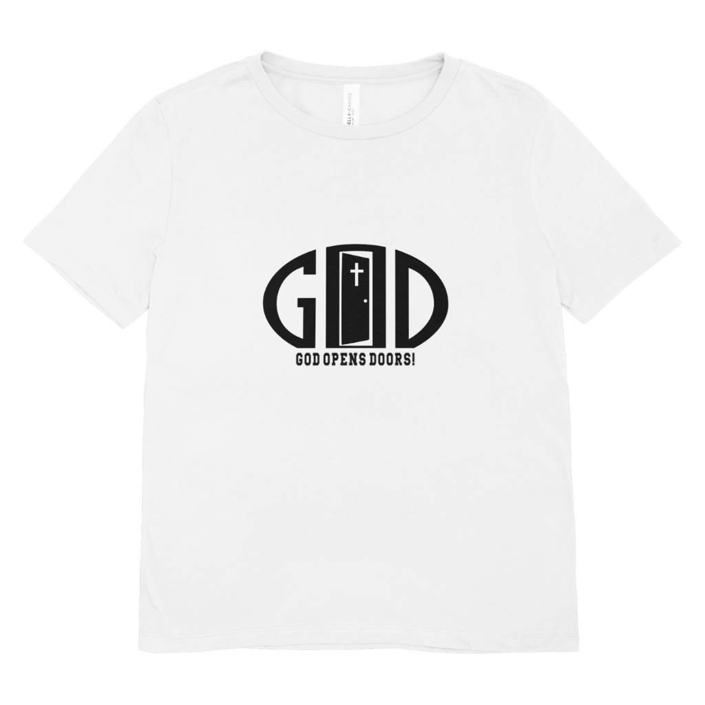 God Opens Doors Christian T-Shirt | White