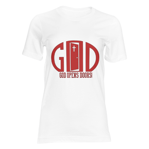 God Opens Doors Christian T-Shirt | White