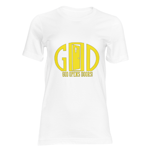 God Opens Doors Christian T-Shirt | White
